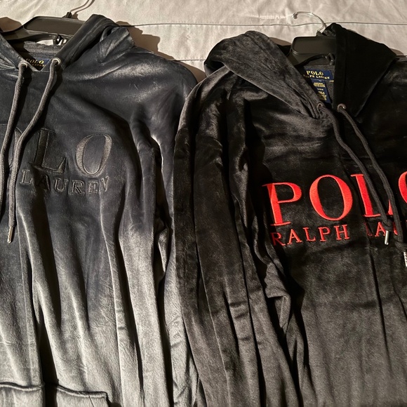 2 Polo Ralph Lauren Velour Hoodies large - Brand New w/ Tags